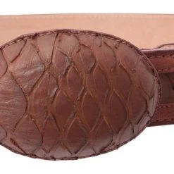 Guadalajara Western Wear Men White Diamond Oso Imitation Leather Belt - Cognac