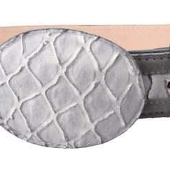 Guadalajara Western Wear White Diamond Oso Imitation Leather Belt - Gris