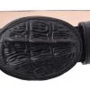 Guadalajara Western Wear White Diamond Caiman Print Leather Belt - Brillo Negro Men
