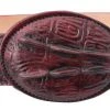 Guadalajara Western Wear White Diamond Caiman Print Leather Belt - Brillo Rojo Men