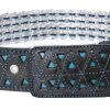 Guadalajara Western Wear White Diamond Corcholata Leather Belt - Azul Men
