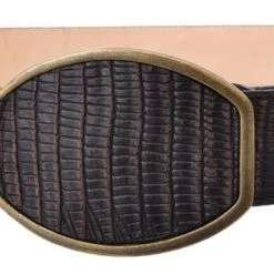 Guadalajara Western Wear White Diamond Lizard Print Leather Belt - Cafe Men