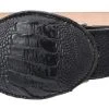 Guadalajara Western Wear White Diamond Pata De Avestruz Leather Belt - Negro