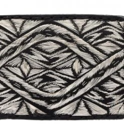 Guadalajara Western Wear White Diamond Hilo De Plata Fino Leather Belt - Negro