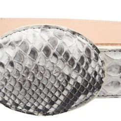 Guadalajara Western Wear White Diamond Python Leather Belt - Natural