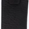 Guadalajara Western Wear Accessories White Diamond Bull Shoulder Leather Cell Phone Case - Negro