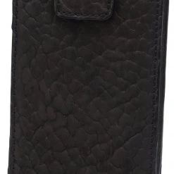 Guadalajara Western Wear White Diamond Bull Shoulder Leather Cell Phone Case - Cafe